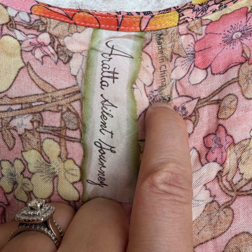 Aratta Silent Journey Floral Maxi Dress Size XS NWOT Boho Gypsy Hippie Whimsy - Picture 10 of 14